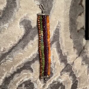Multicolor silver Beaded Bracelet